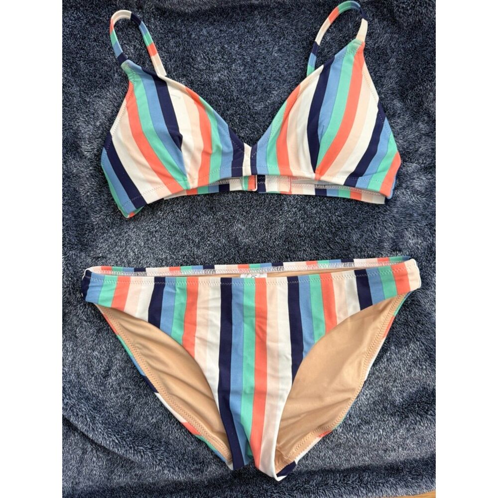 Small J.CREW swimsuit 2 pc stripe bikini
